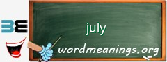 WordMeaning blackboard for july